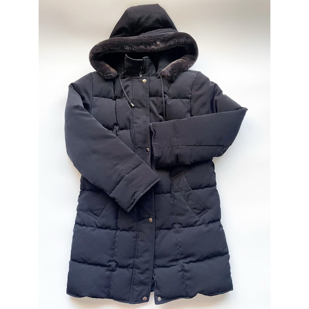 Bromley Sport Mid Length Black Quilted Down Filled Winter Coat Size Small